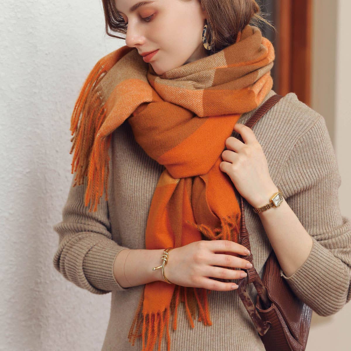 2025 FASHION PLAID TASSEL SCARF WINTER WARMTH_CWASC0185