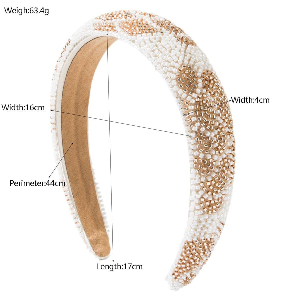 HAND SEWN RICE BEAD FLOWER HEADBAND_CWAHA1977