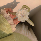 New Green Camellia Small Fresh Clip