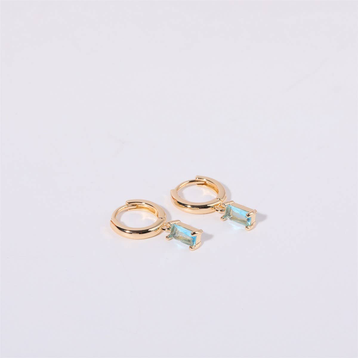 RETRO SIMPLE COLORED BIRTHSTONE EARRINGS_CWMM5348