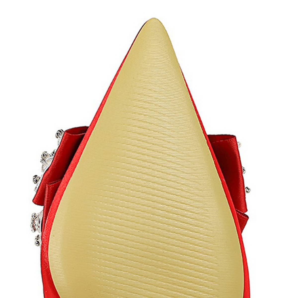 Women Retro Rhinestone Hollow Strap High Heels