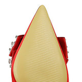 Women Retro Rhinestone Hollow Strap High Heels