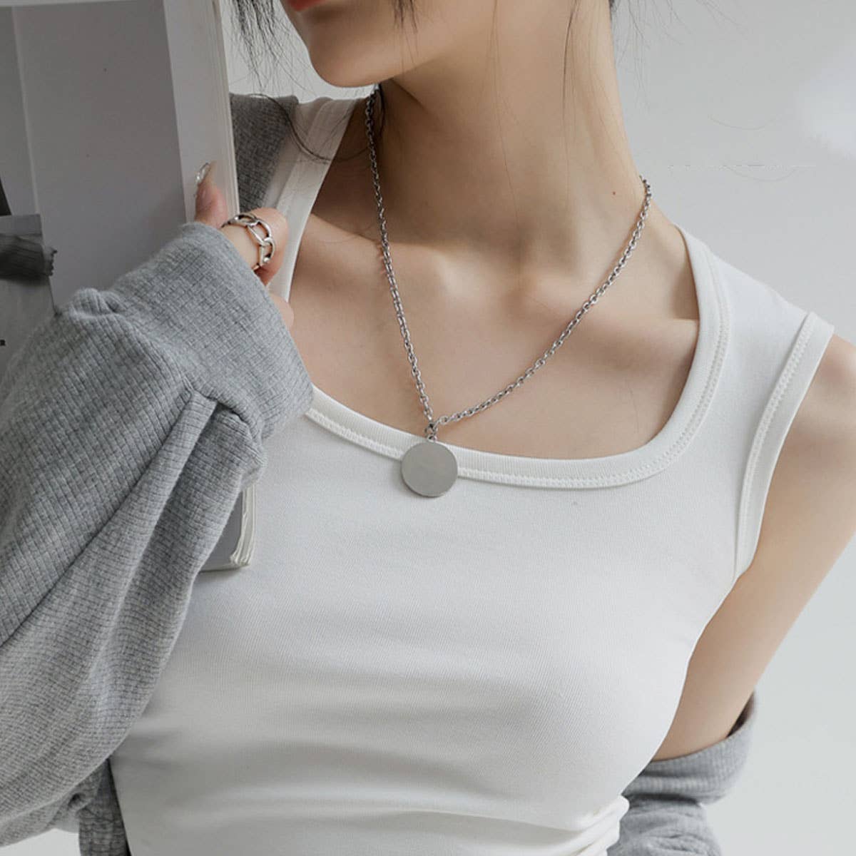 PURE COTTON VEST BOTTOMING CAMISOLE BASIC TANK TOP_CWTTK0793