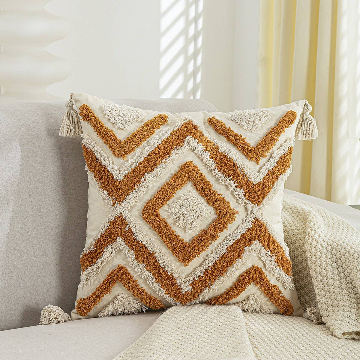 CREAM VINTAGE SOFA PILLOW COVER WAIST CUSHION_CWMM7716