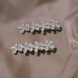 RHINESTONE FLORAL HAIR CLIP SIDE DUCKBILL BANG PIN_CWAHA4743