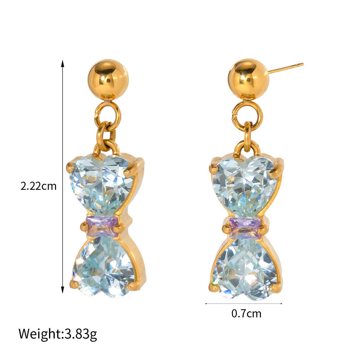Women 18K Colored Zircon Earrings_Cwaha0908