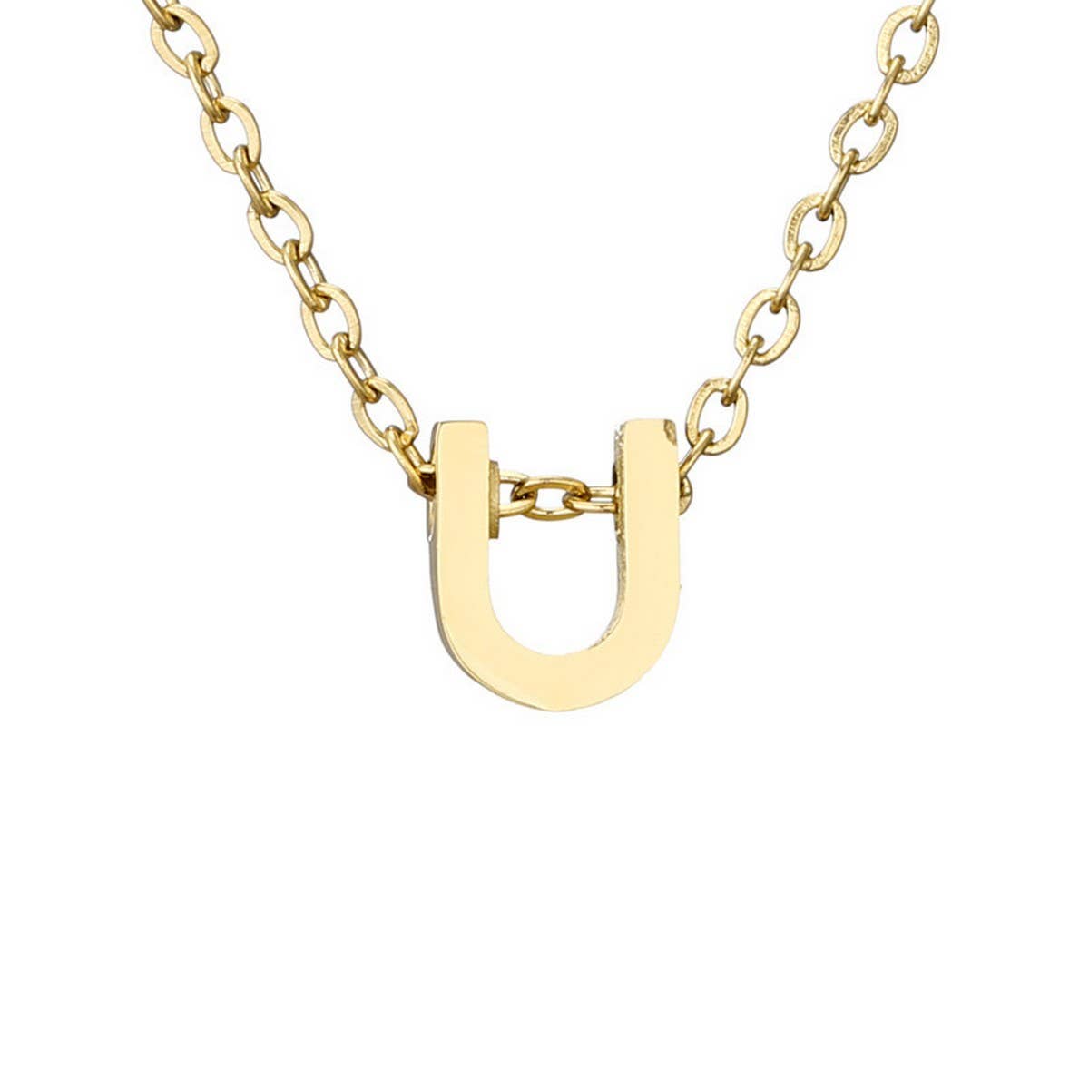NEW CREATIVE STAINLESS STEEL GOLD LETTER NECKLACE_CWMM3755
