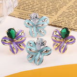 FLOWER DESIGN STUD EARRINGS_CWAJE0485