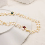 Womens High-End Pearl Sweater Necklace