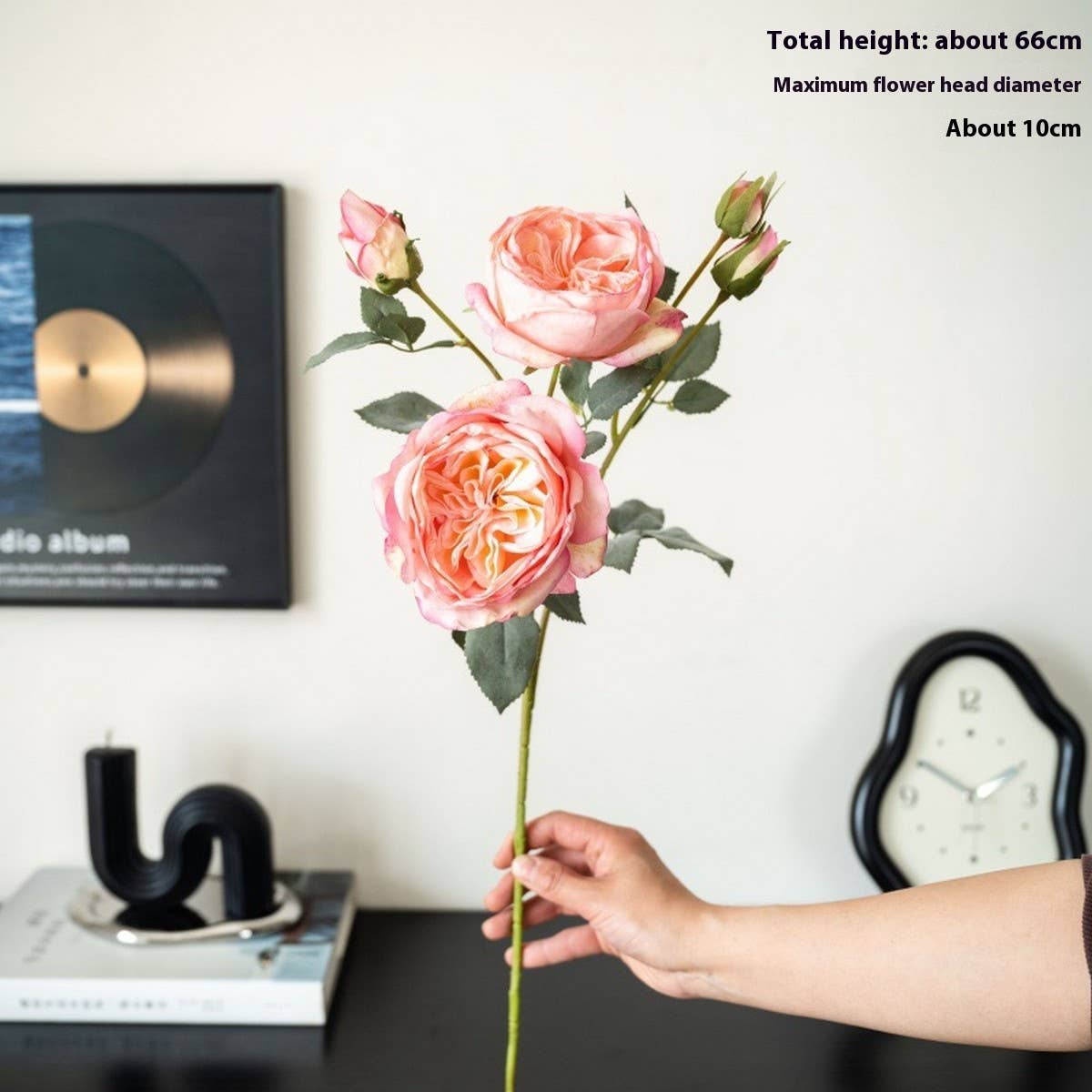 MULTI HEAD BURNT EDGE AUSTIN ROSE FAUX BOUQUET_CWMM6525