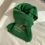 BEAR WOOL SCARF SOFT KNITTED WINTER NECK SCARF_CWASC1505