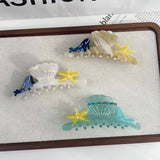 OCEAN DESIGN ACETATE CLAW CLIP WHALE SHELL_CWAHA5890