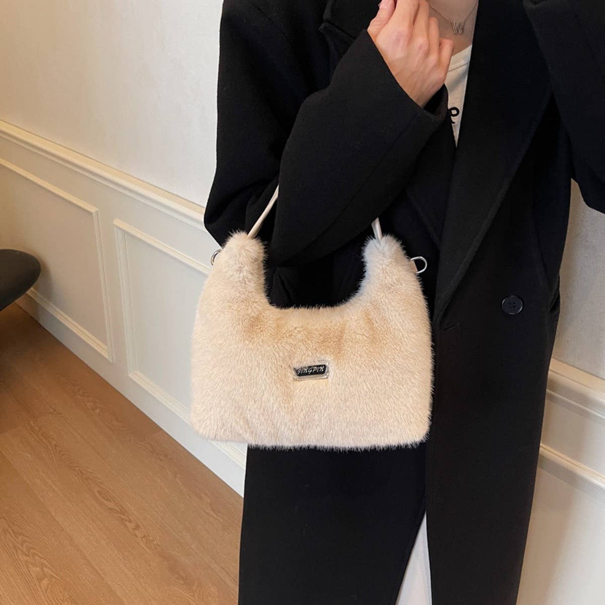 Winter Faux Mink Fur Single Shoulder Plush Bag_Cwab3946