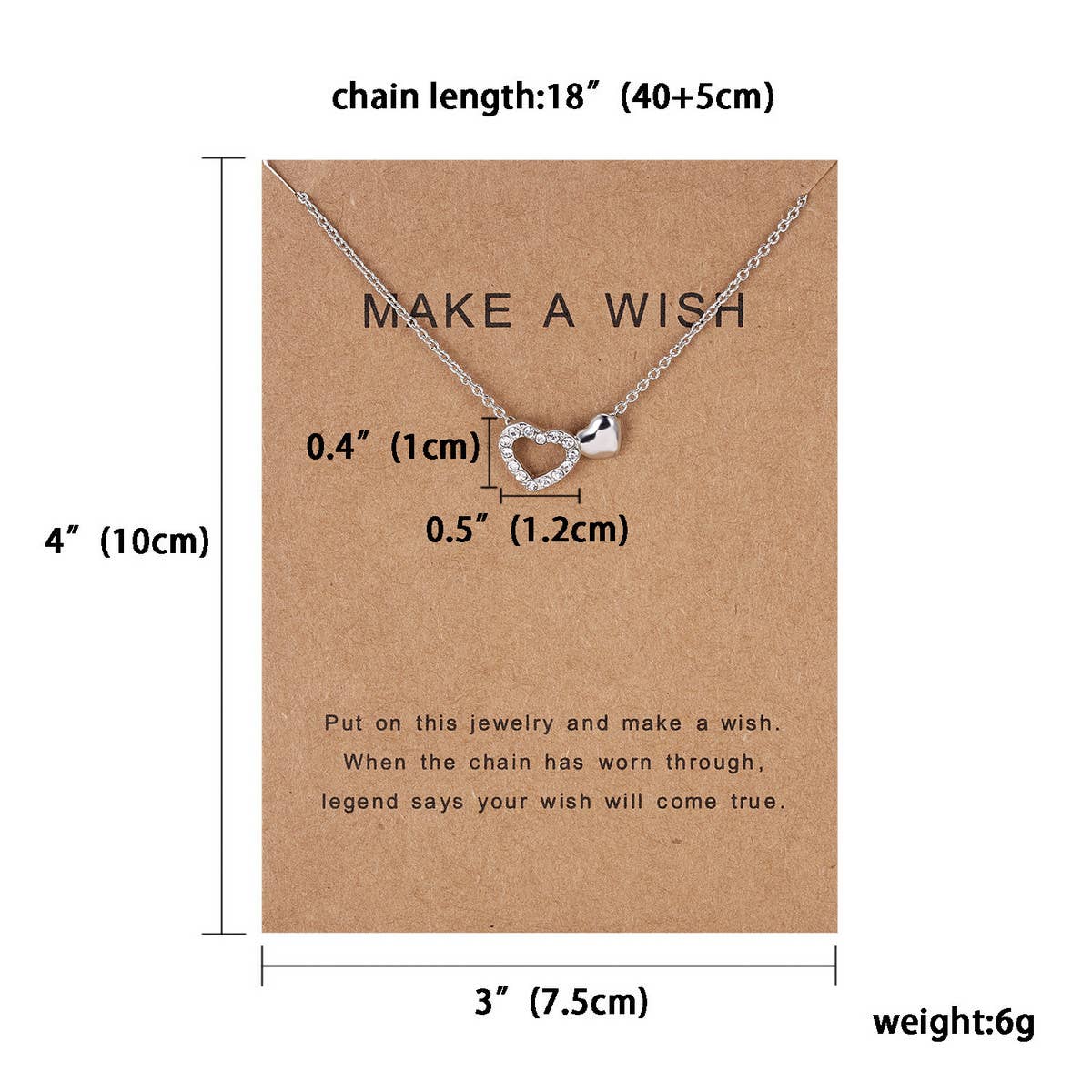 PAPER CARD DIAMOND HOLLOW HEART NECKLACE_CWAJE2437