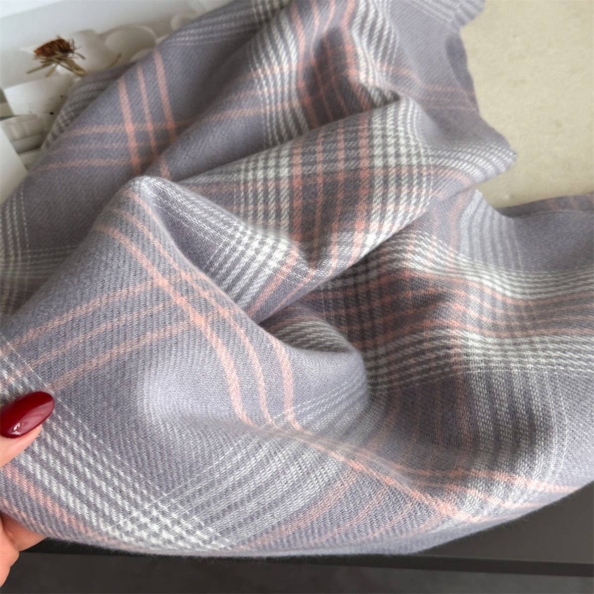 Checkerboard Winter Warm Cashmere Feel Scarf_Cwasc03262