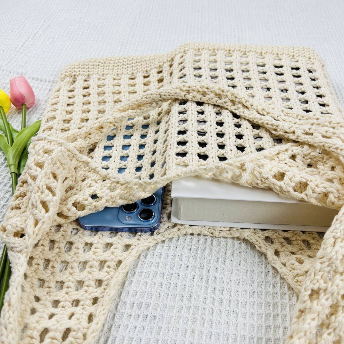 Cwab1953_Knitted Hollowed Out Tote Bag