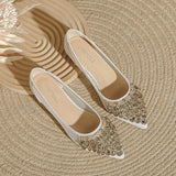 Women Fashion Diamond Mesh Crystal Flat Shoes