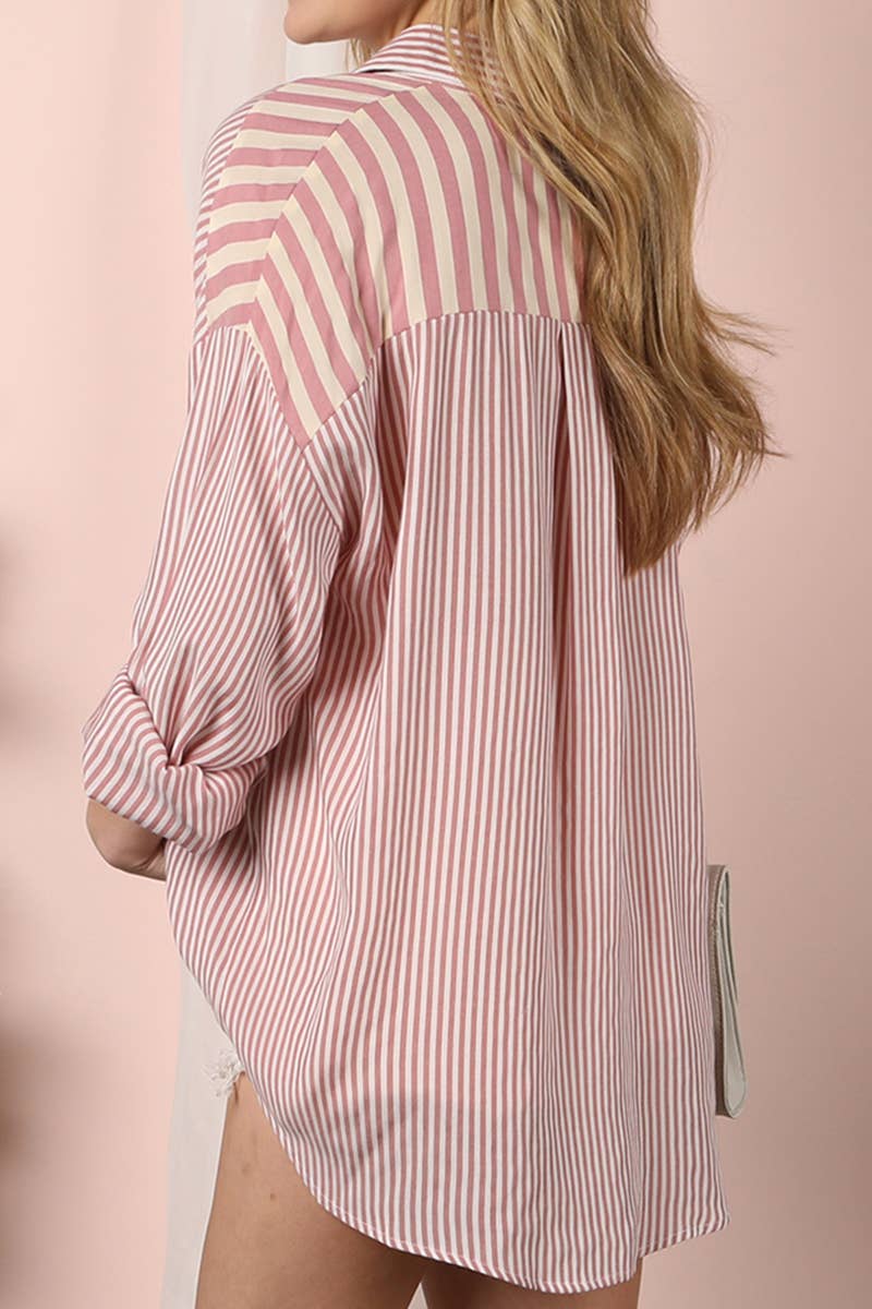 Women Fashion Striped Shirt_Cwtstl717
