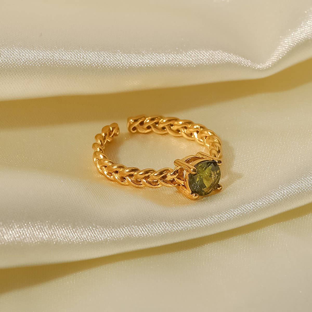 Zircon Inlay Rings Adjustable Titani Steel Rings_Cwaje1238