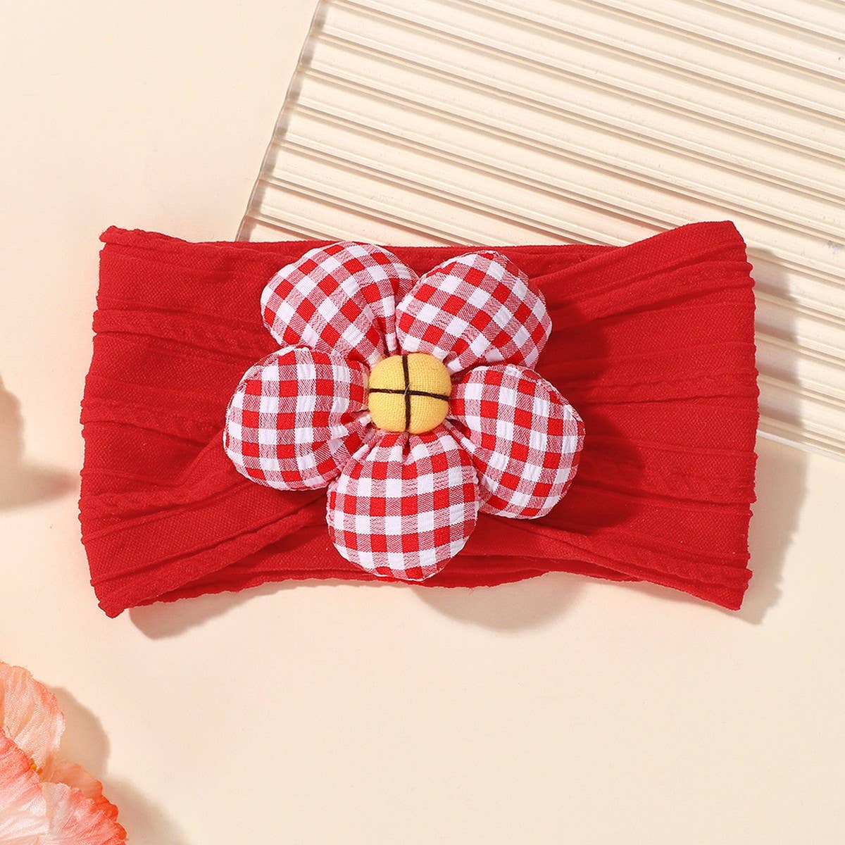 SOFT BABY HEADBAND WITH FLOWER NYLON STRETCH_CWAHA6721