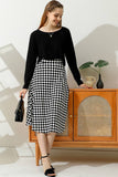 Women Fashion Over Knee Plaid Skirt_Cwbls122