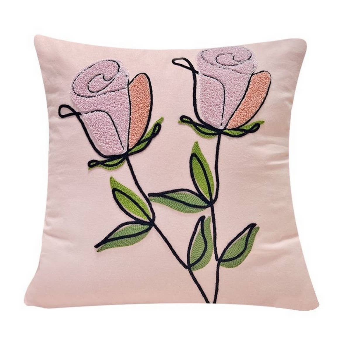Tulip Pillow Cover Cute Sofa Bed Waist Cushion_Cwmm7682