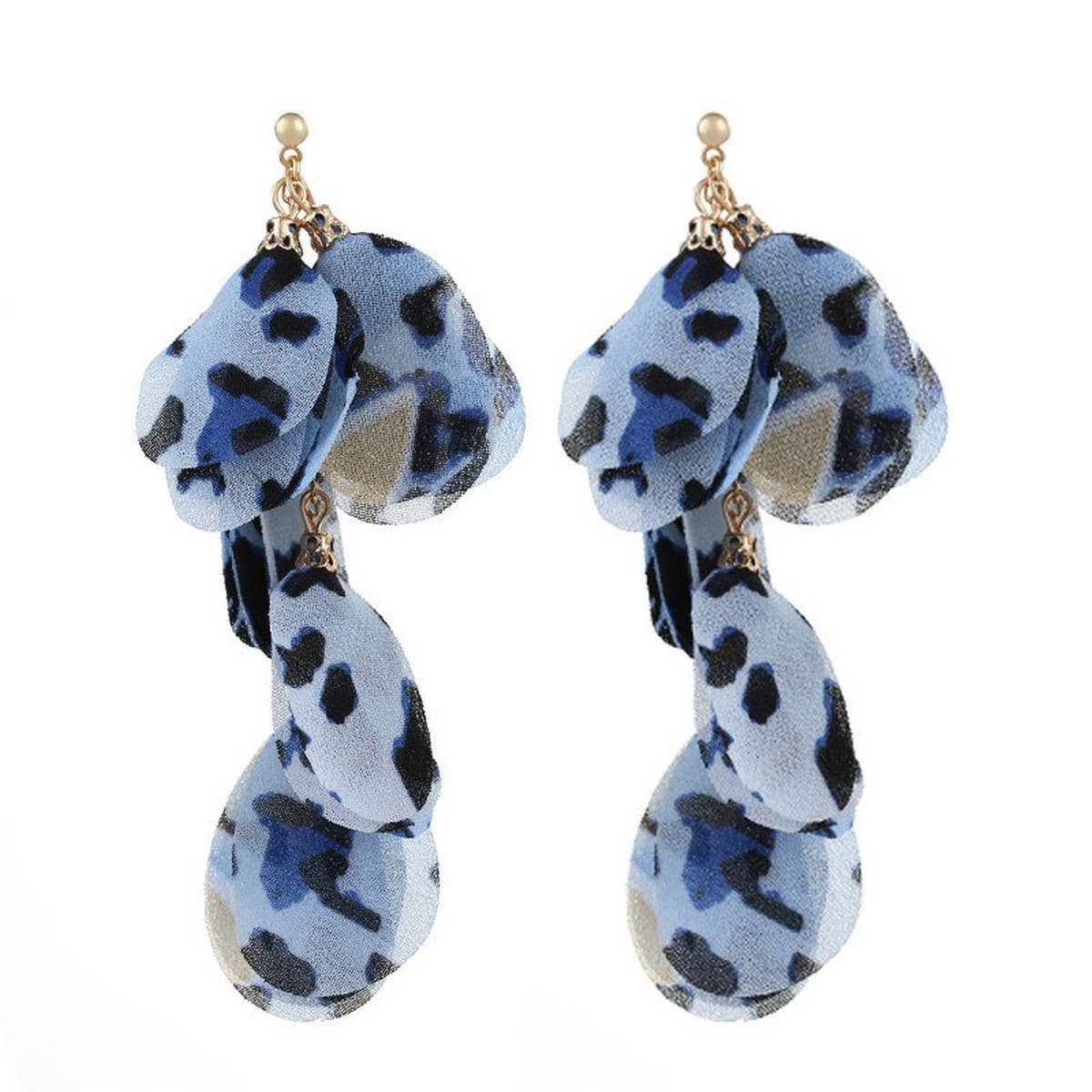 HANDMADE LEOPARD TASSEL EARRINGS BOLD LONG DROPS_CWMM6179