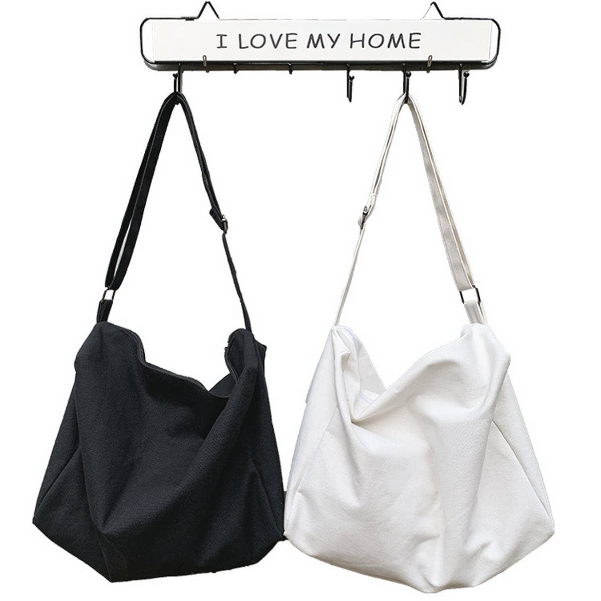 SOLID COLOR LARGE CAPACITY CROSSBODY BAG CANVAS BAG_CWAB2055