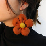 HANDMADE LARGE FLORAL EARRINGS COLORFUL DESIGN_CWMM6270