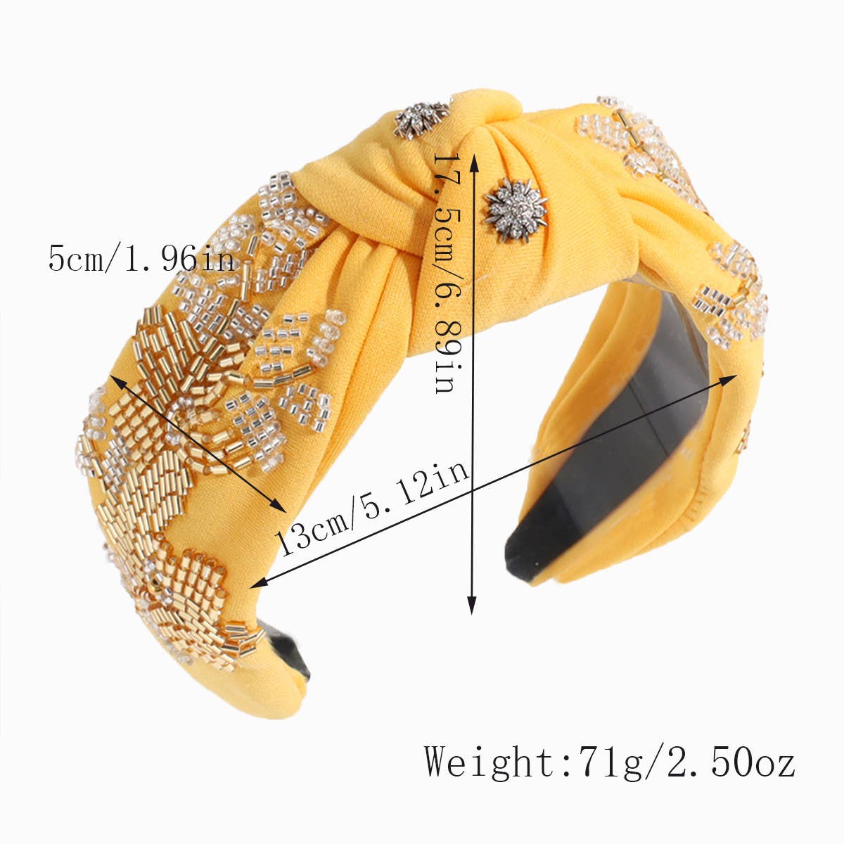 RHINESTONE RICE BEADS KNOTTED WIDE BRIM HEADBAND_CWAHA2209