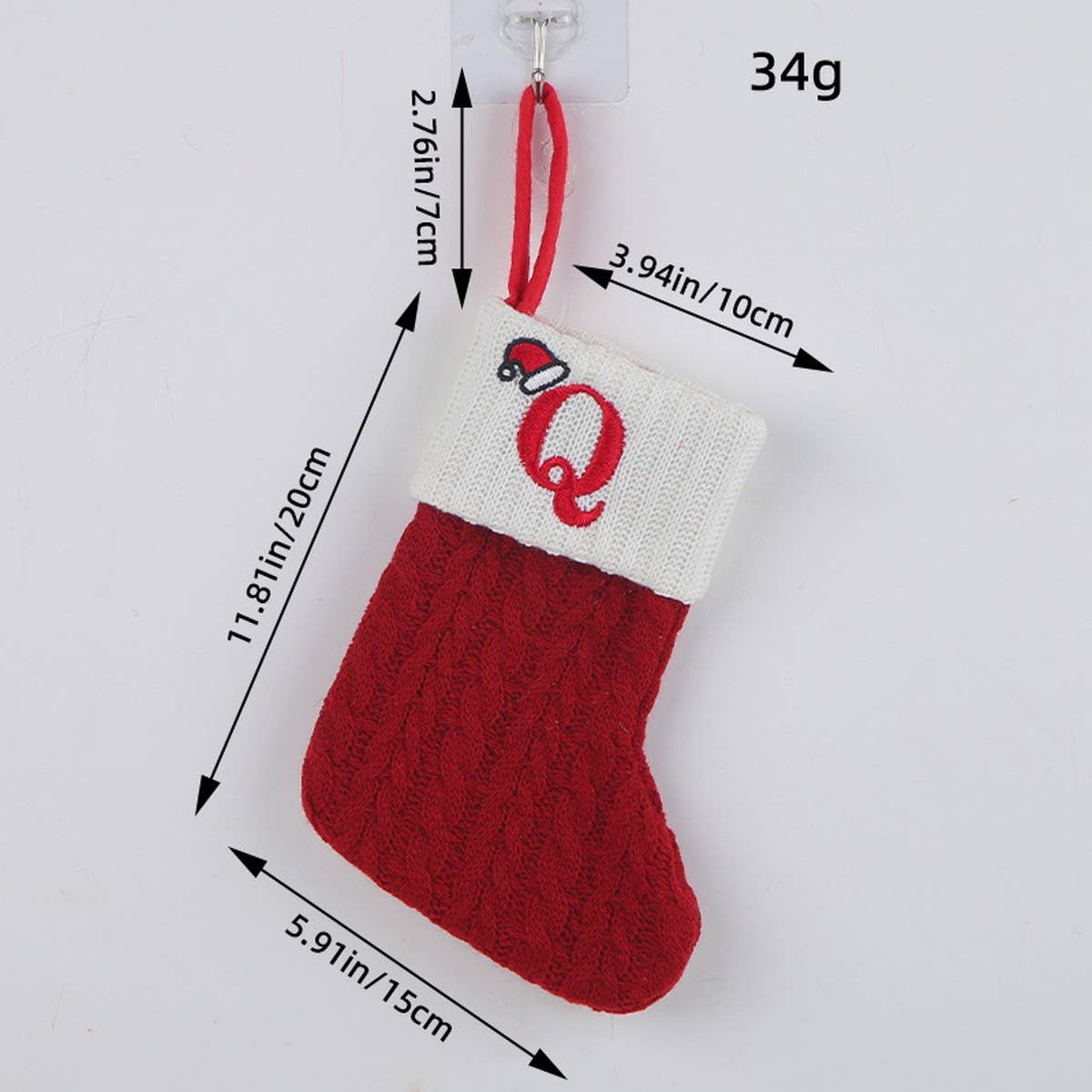 CLASSIC RED LETTER WOOL KNITTED CHRISTMAS SOCKS_CWMS1434