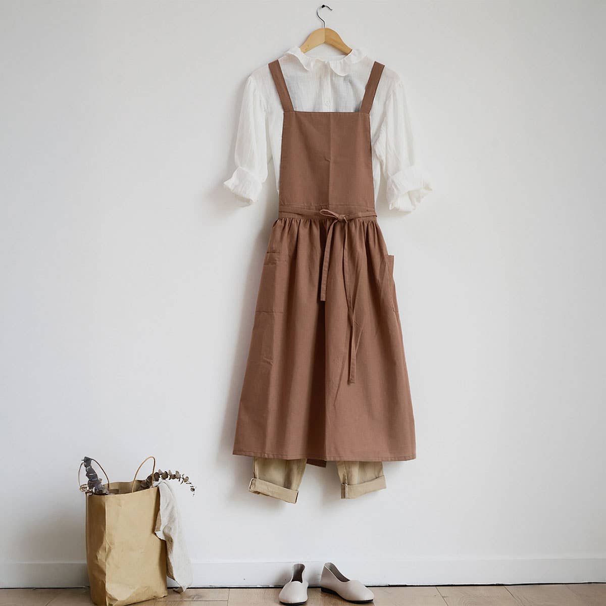 Waterproof Cotton Linen Apron Aprons With Pocket_Cwmm3287