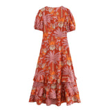 Temperament Light Mature Printed Long Dress