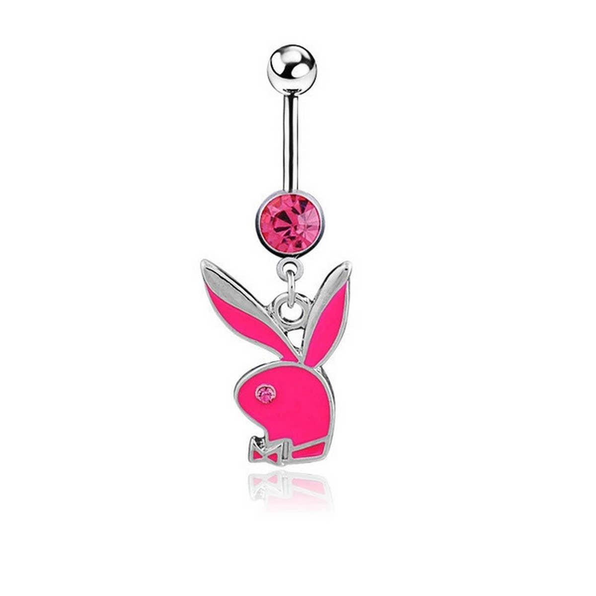 BUNNY PLAYBOY CZ BELLY BUTTON PIERCING_CWMM9238
