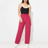 Solid Color High-Waisted Commuter Pants