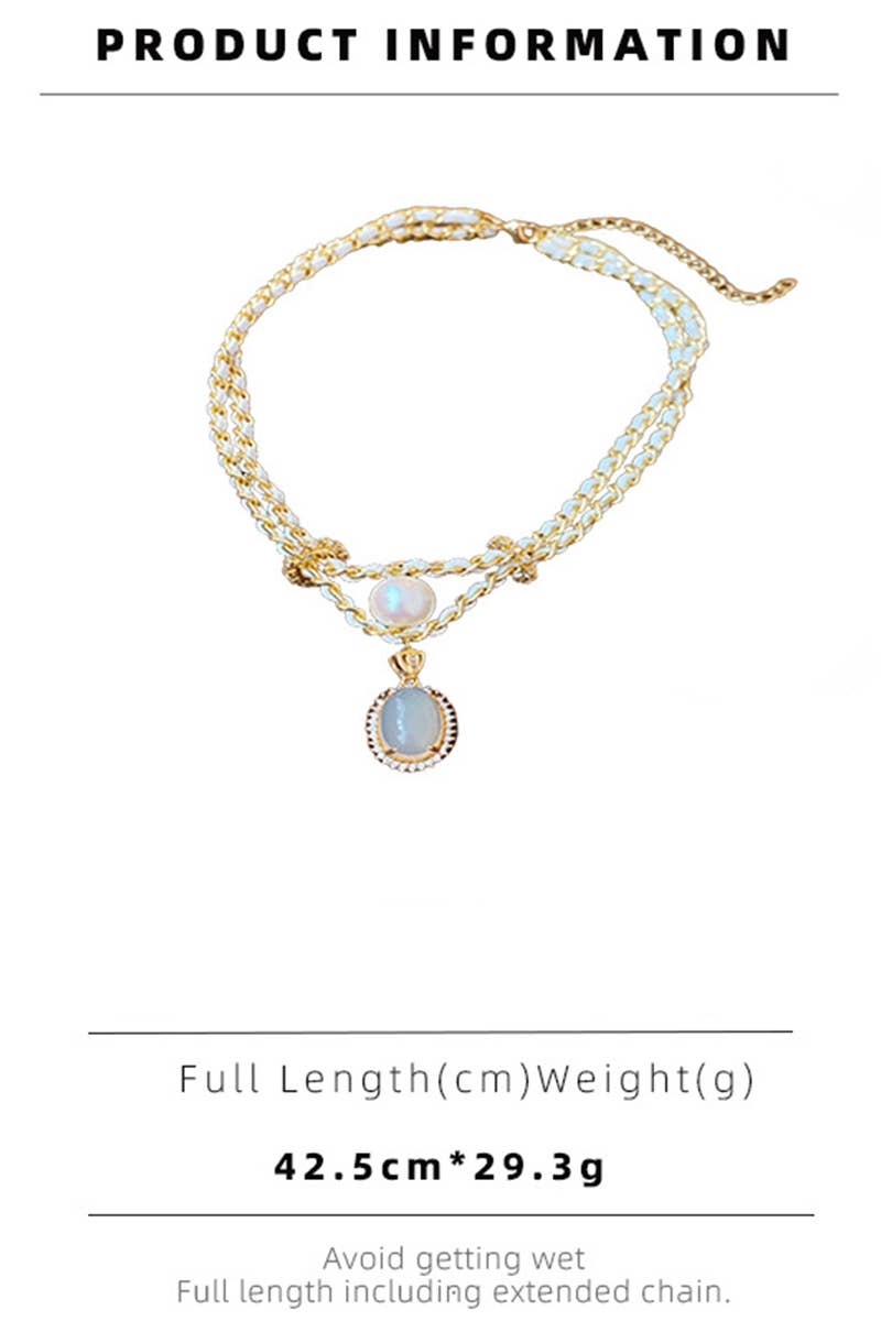DOUBLE LAYERED PENDANT NECKLACE_CWAJE0298