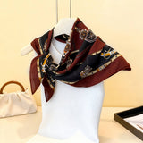 Equestrian Herringbone Cotton-Linen Square Scarf_Cwasc03448