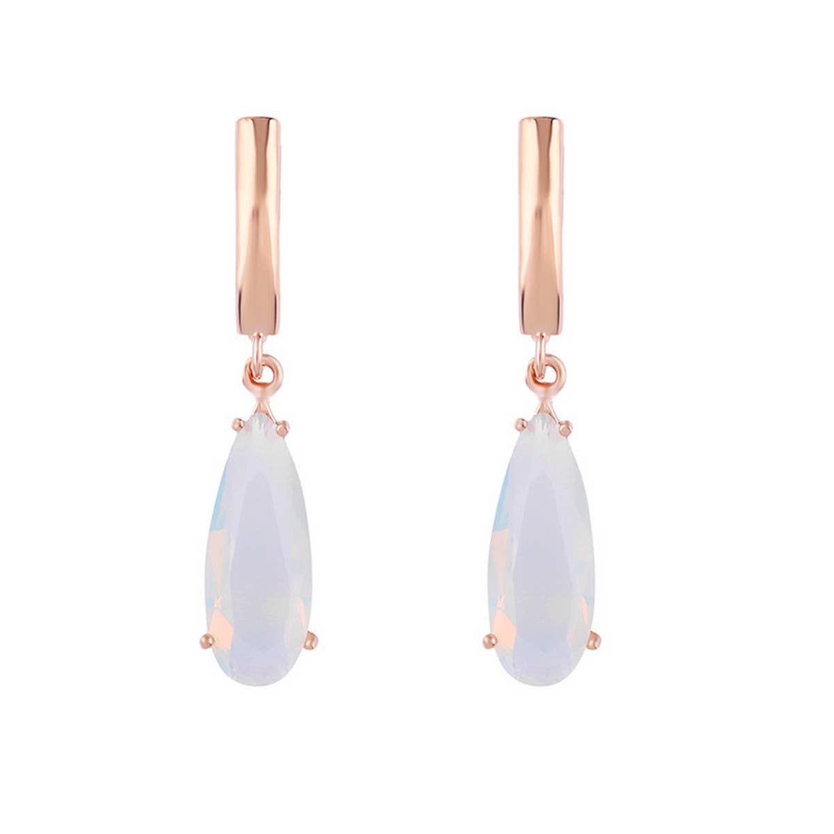 Zircon Jewelry Rose Gold Water Drop Earrings_Cwaje1017