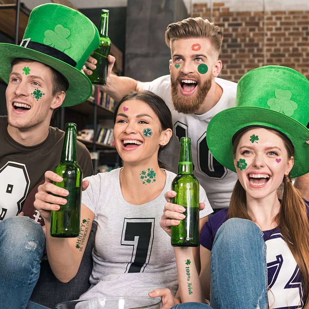 GLITTER LEAF CARTOON TATTOO STICKERS FOR PARTY_CWMM8250