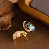 COLORFUL ABALONE INLAID SILVER NEEDLE EARRINGS_CWMM4291