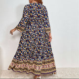 ELEGANT COTTON LINEN FLORAL DRESS FOR WOM_CWDSD8488