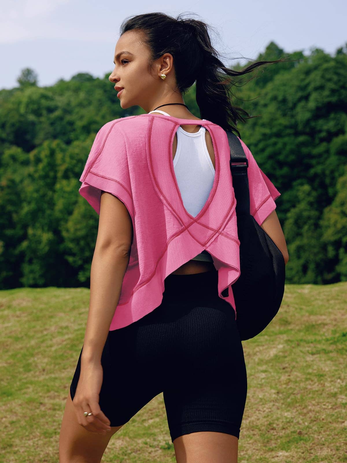 Womens Back Sports Yoga Top