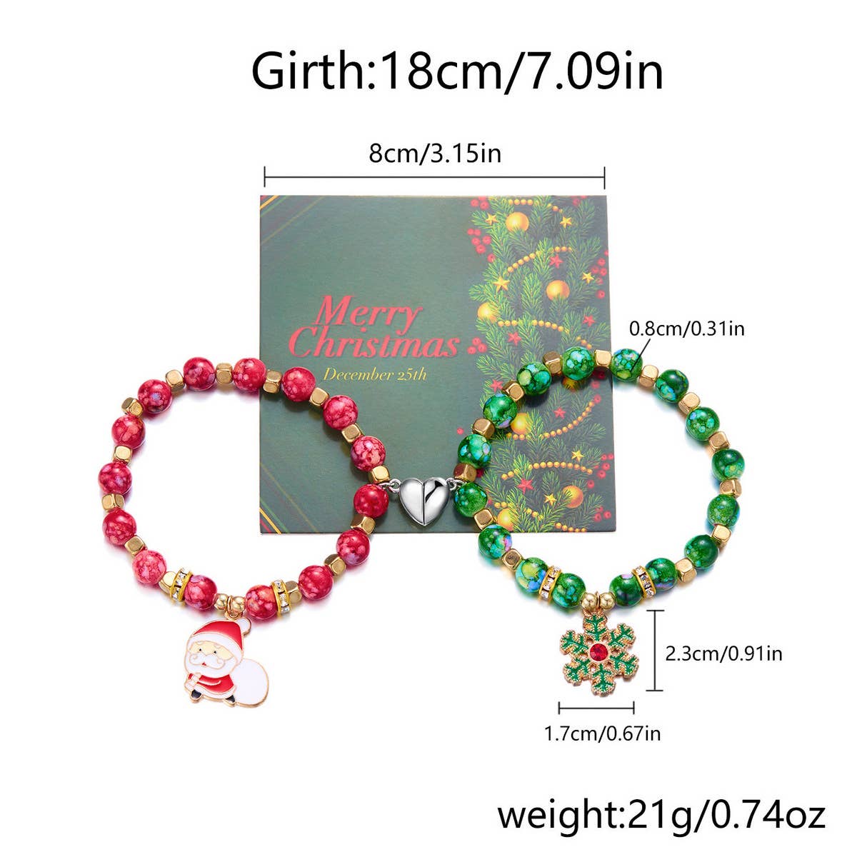 HANDMADE FLOWER BEADS MAGNETIC BEADED BRACELET_CWAJE2396