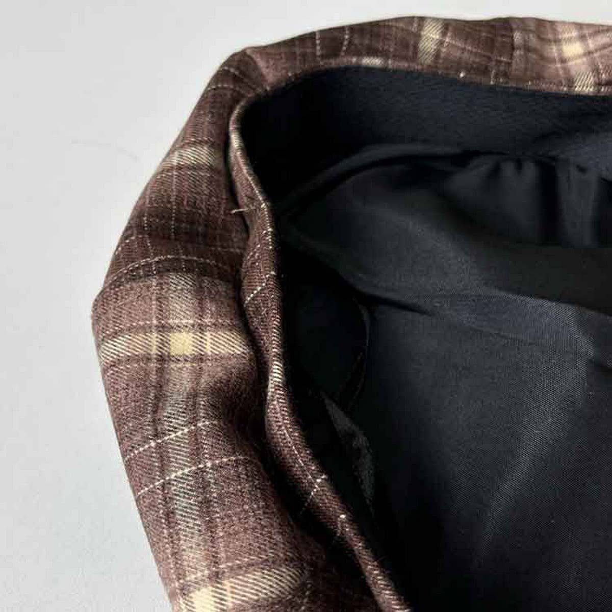 Vintage Brushed Cotton Check Beret_Cwab2910