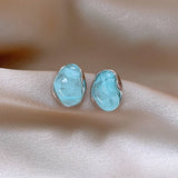 BLUE ICE CRYSTAL SIMPLE COMMUTER EARRINGS_CWAJE2330