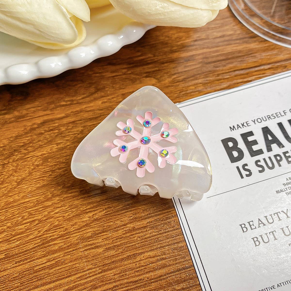 CUTE SNOWFLAKE HAIR CLAW XMAS PONYTAIL CLIP_CWAHA0725