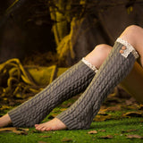 Warm Boot Covers Winter Lace Twist Button Socks_Cwms0758