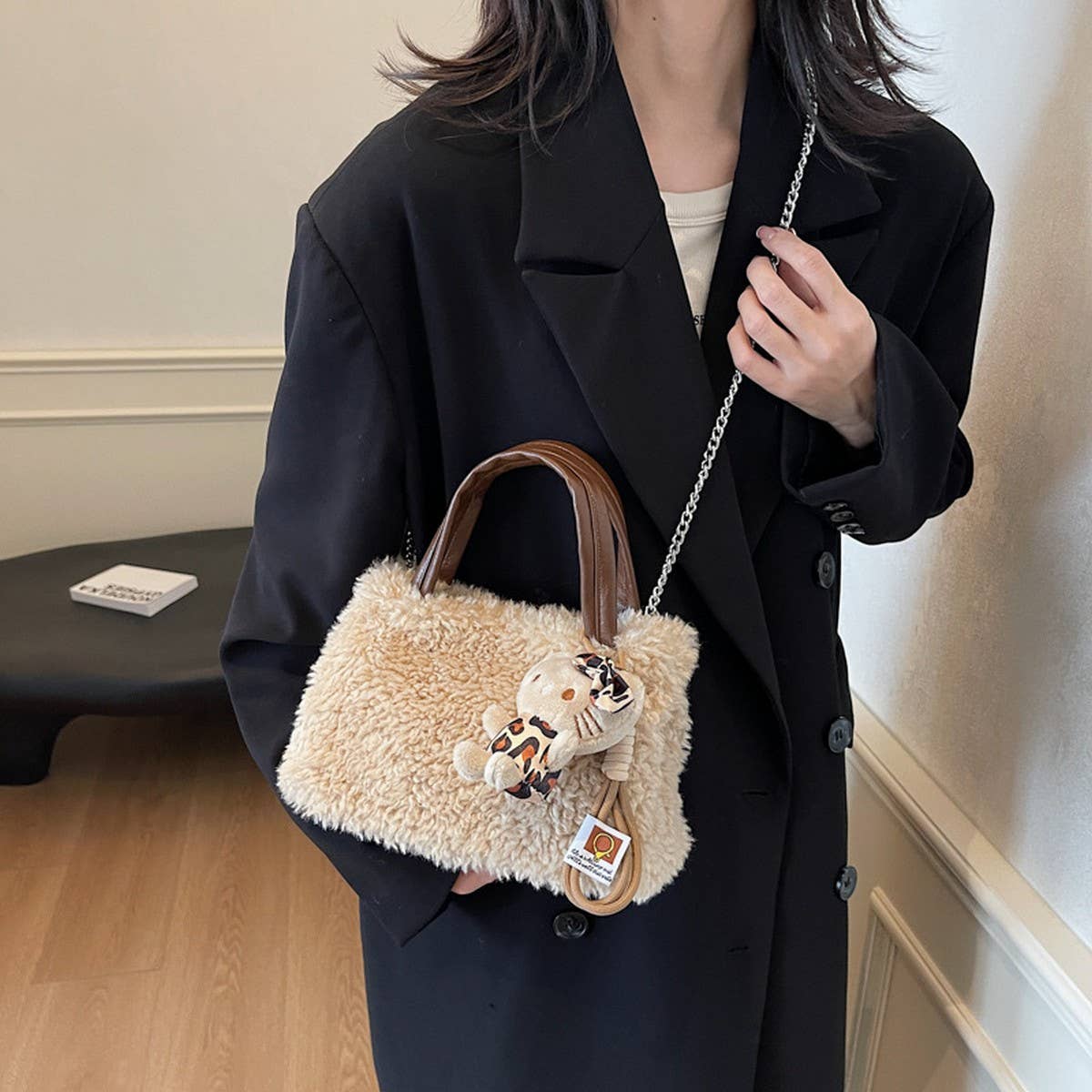 Winter Handbag Shoulder Crossbody Plush Bag_Cwab3963