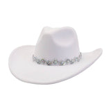 Western Ethnic Felt Cowboy Fedora Hat_Cwah04373