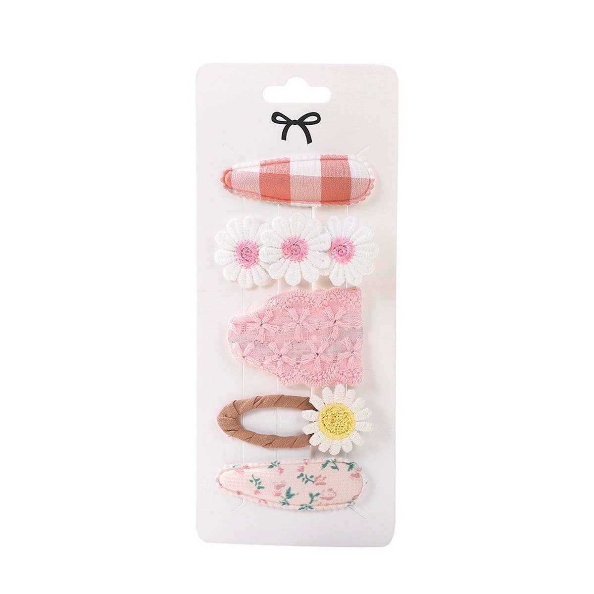 DAISY BB CLIP SET PRINTED CUTE FABRIC CLIPS_CWAHA6701